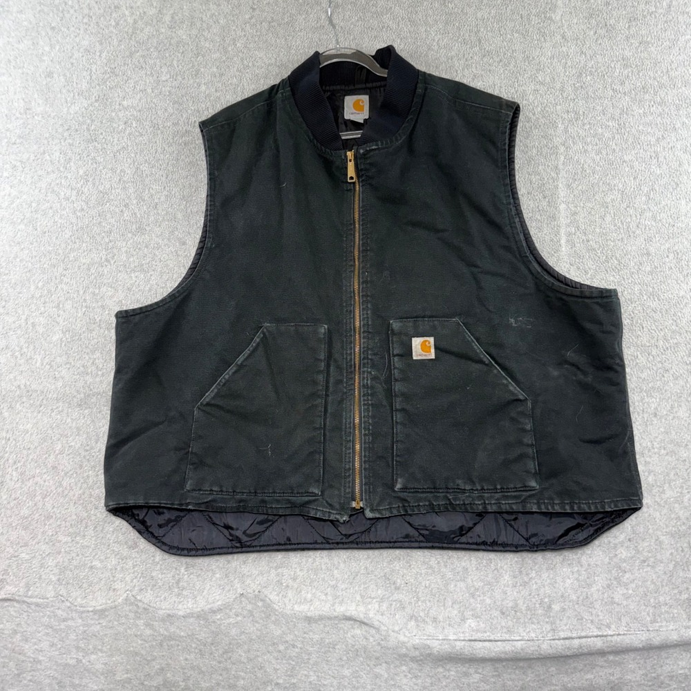 Carhartt V01-BLK Duck Vest Mens 4XL Black Quilt Lined Canvas Workwear